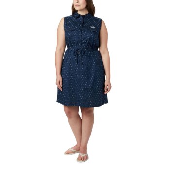 Columbia PFG Bonehead Stretch Sleeveless Plus Size, Vestidos Azul Marino Para Mujer | 248713-TAM